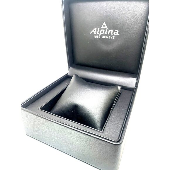 Alpina Watch Box Presentation Black Cardboard Case Display Empty With Booklet - Picture 5 of 11